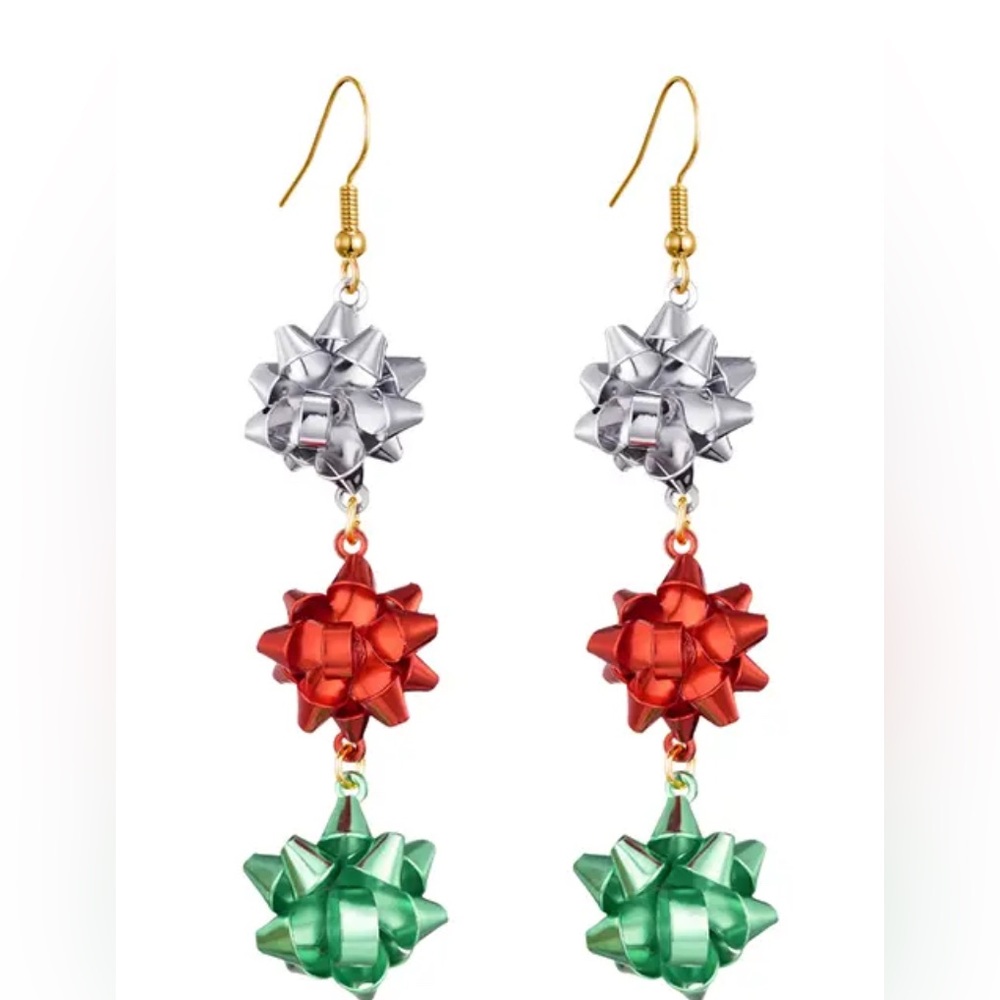 Festive Bow Dangle Earrings (1 pair of each)
Gold Bow Earrings